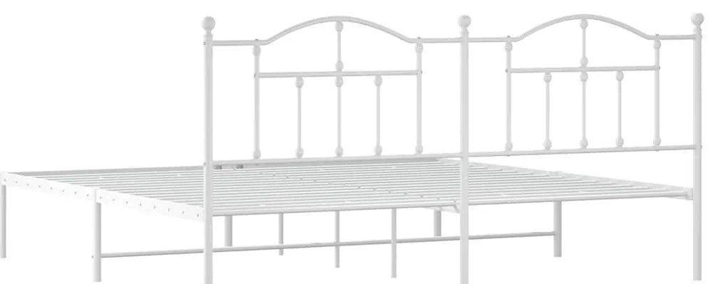 Estrutura de cama com cabeceira 193x203 cm metal branco