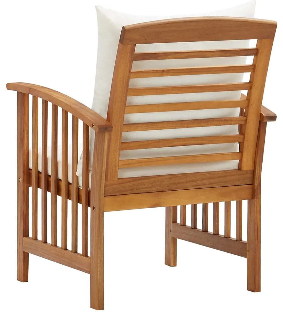 Cadeiras de jardim c/ almofadões 2 pcs madeira acácia