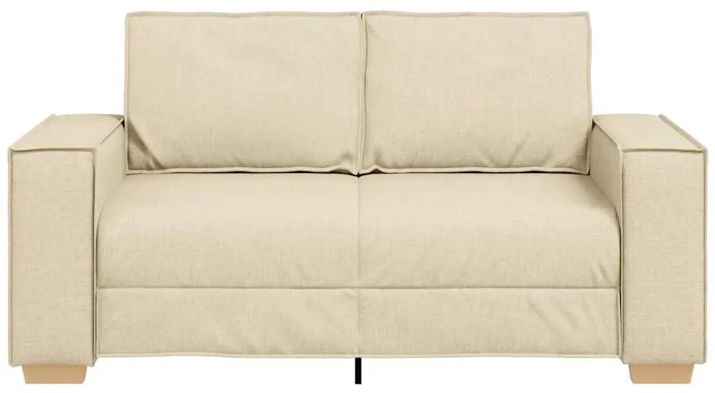 Sofá de 2 lugares em tecido creme 120 cm