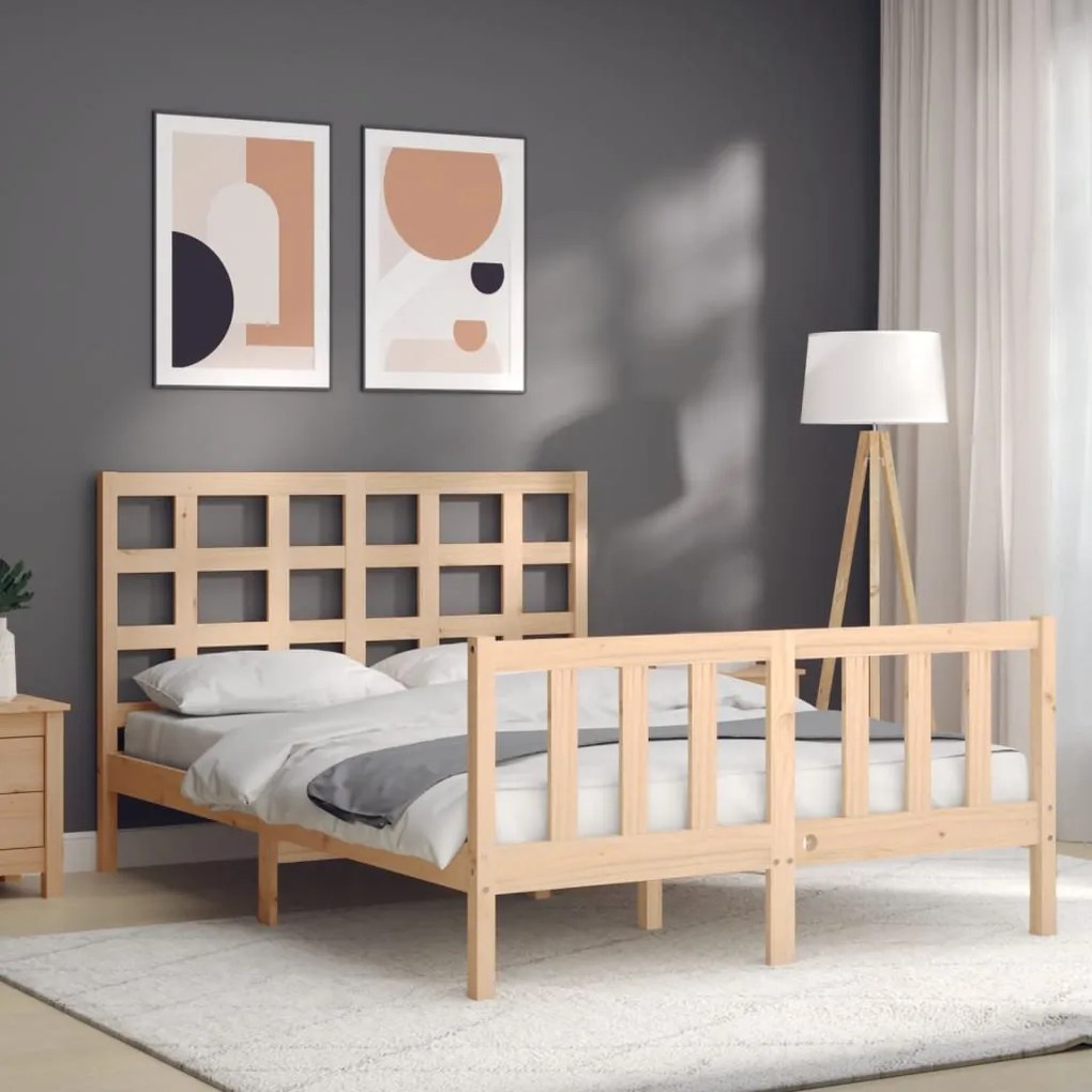 Cama sem colchão 140x190 cm madeira de pinho maciça