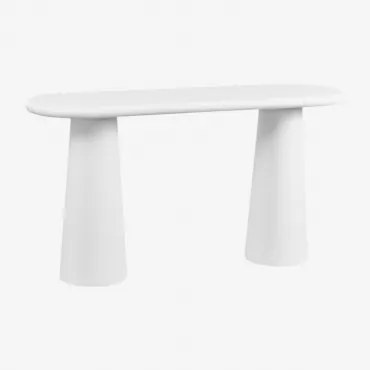 Consola De Entrada Em Cimento Noemi Branco - Sklum