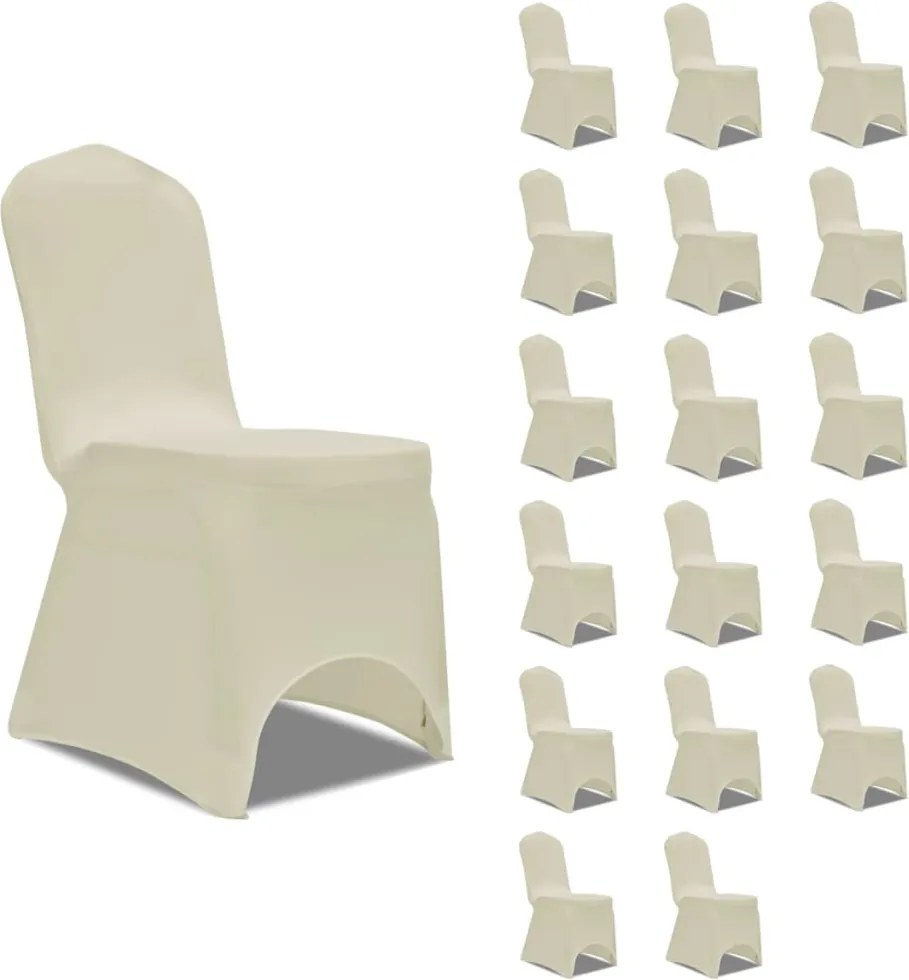 vidaXL Capa para cadeira elástica 18 pcs cor creme