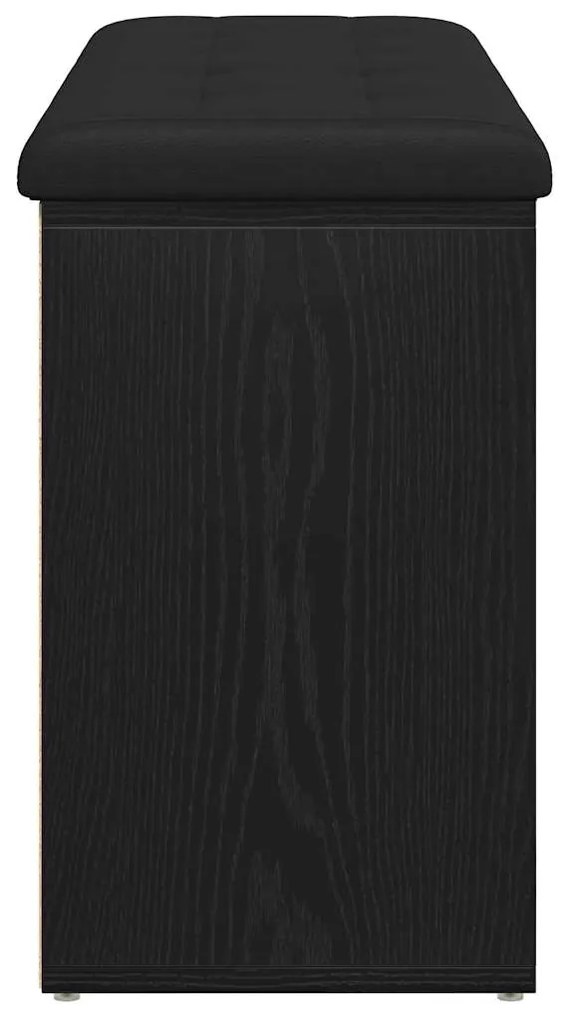 Banco de Armazenamento vidaXL Madeira de Carvalho Preto 100x30x48 cm