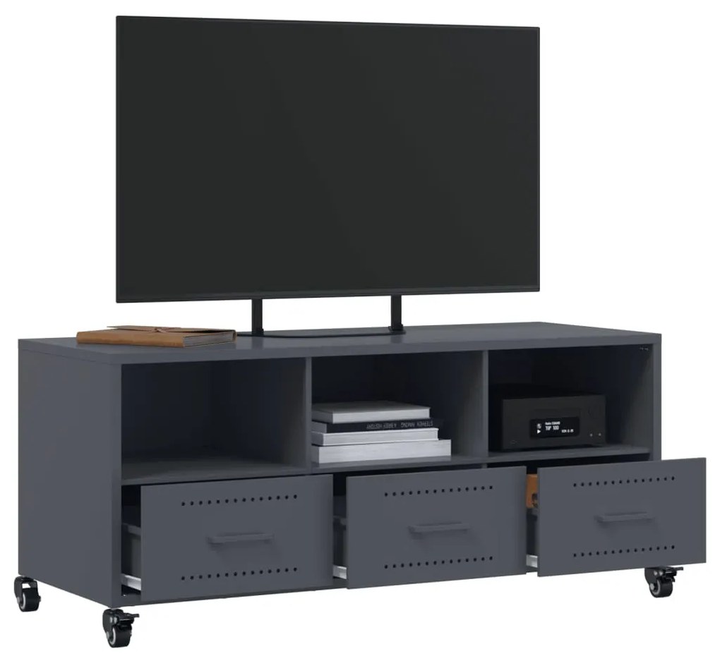 Móvel de TV 100,5x39x43,5 cm aço antracite
