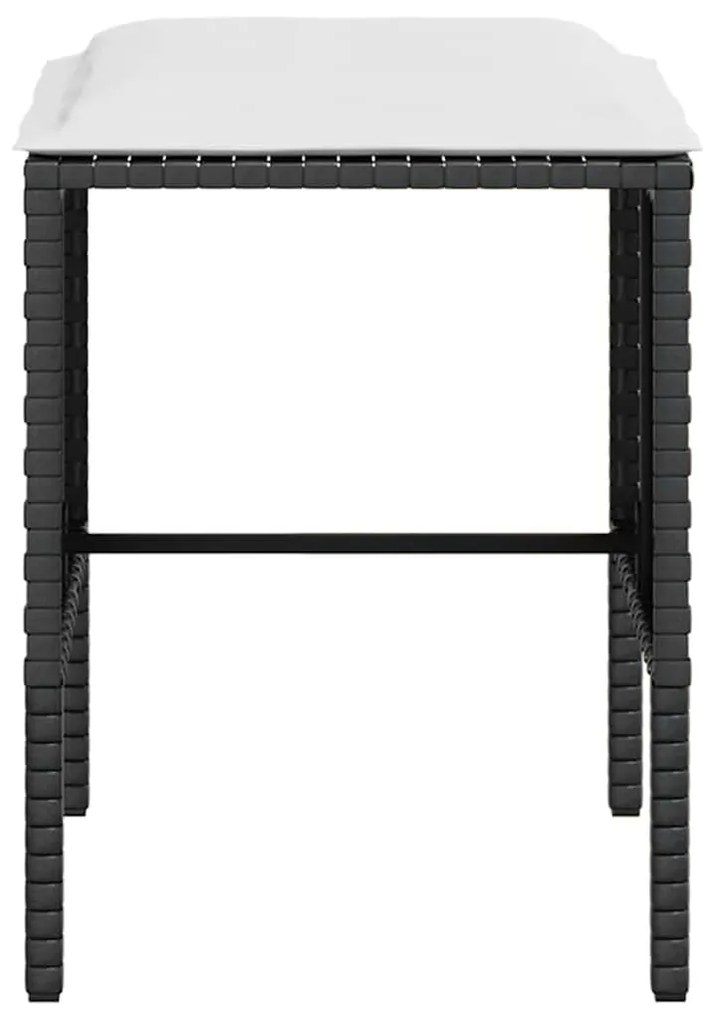 5 pcs conjunto sofás formato L c/ almofadões vime PE preto