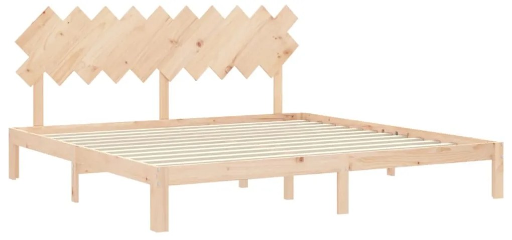 Cama sem colchão 200x200 cm madeira de pinho maciça