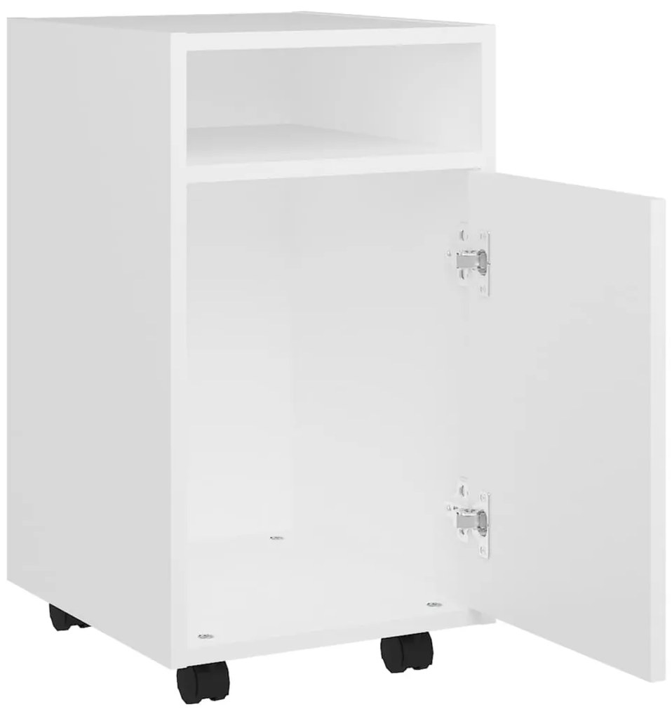 Móvel de apoio com rodas 33x38x60 cm contraplacado branco