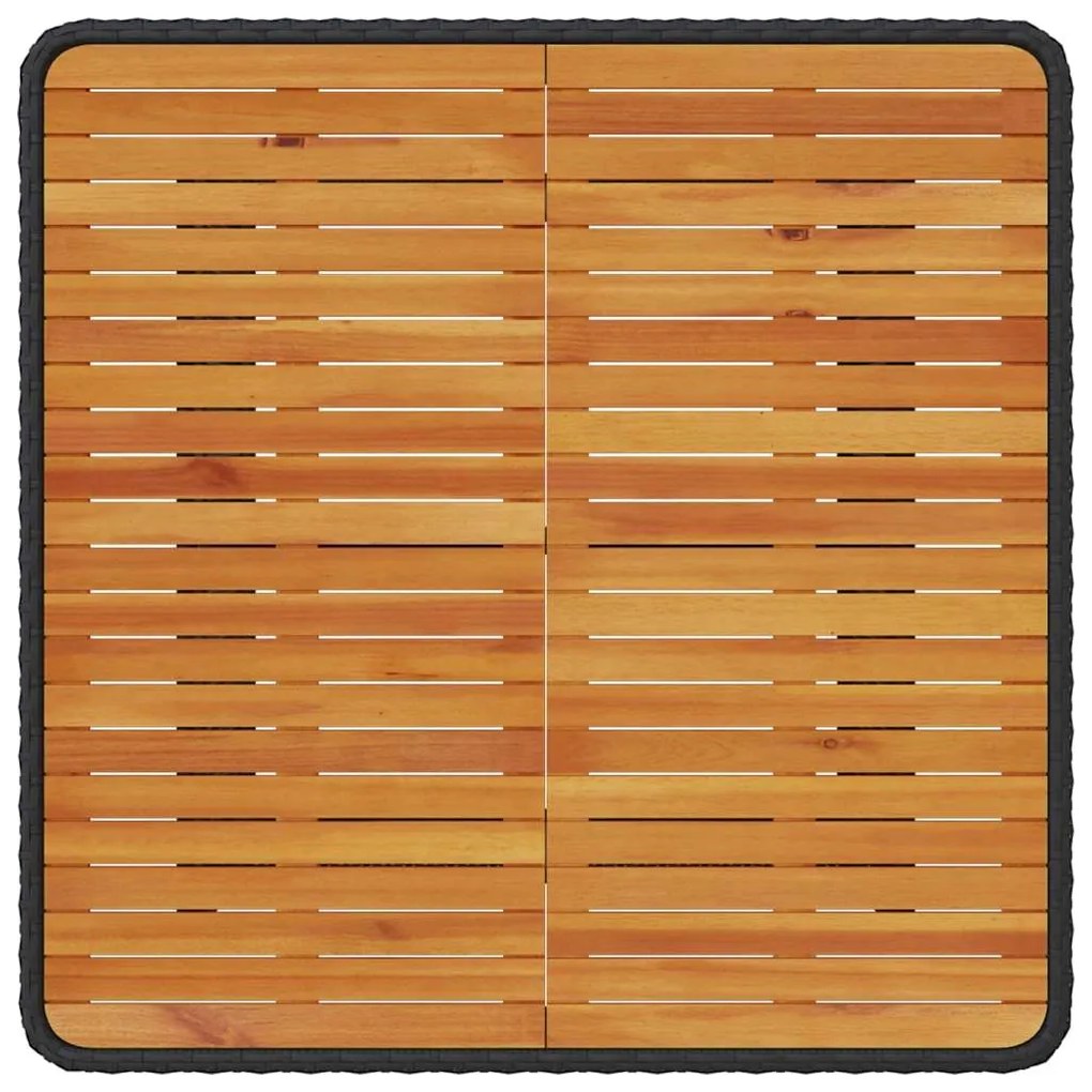 Conjunto de Jantar de Jardim com 3 Peças e Almofadas Preto em Rattan P