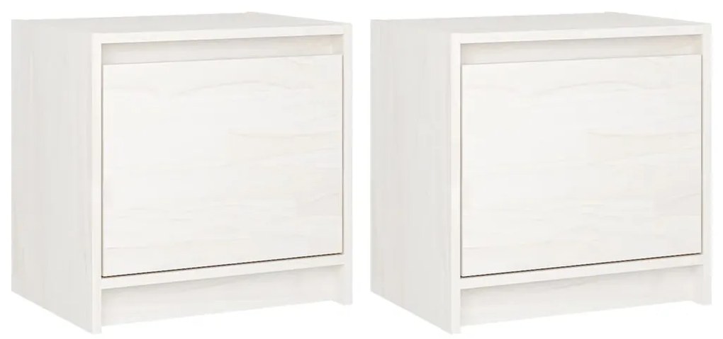 Mesas de cabeceira 2 pcs 40x30,5x40 cm pinho maciço branco