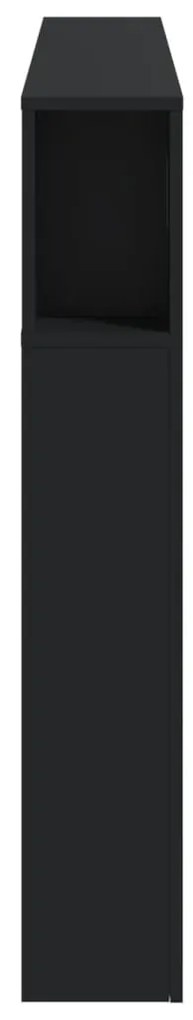 Cabeceira cama c/ LEDs 160x18,5x103,5 cm deriv. madeira preto
