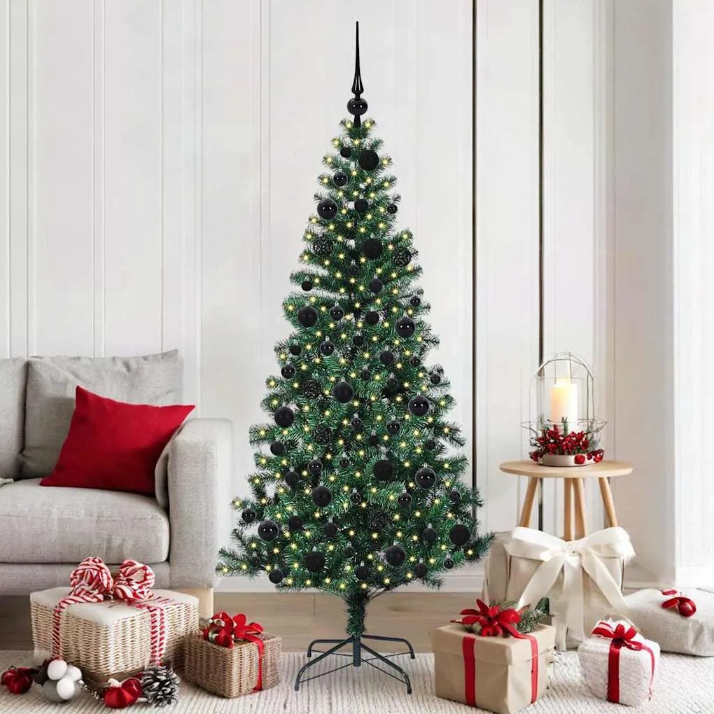 vidaXL Árvore de Natal Artificial Pré-iluminada Verde 180 cm