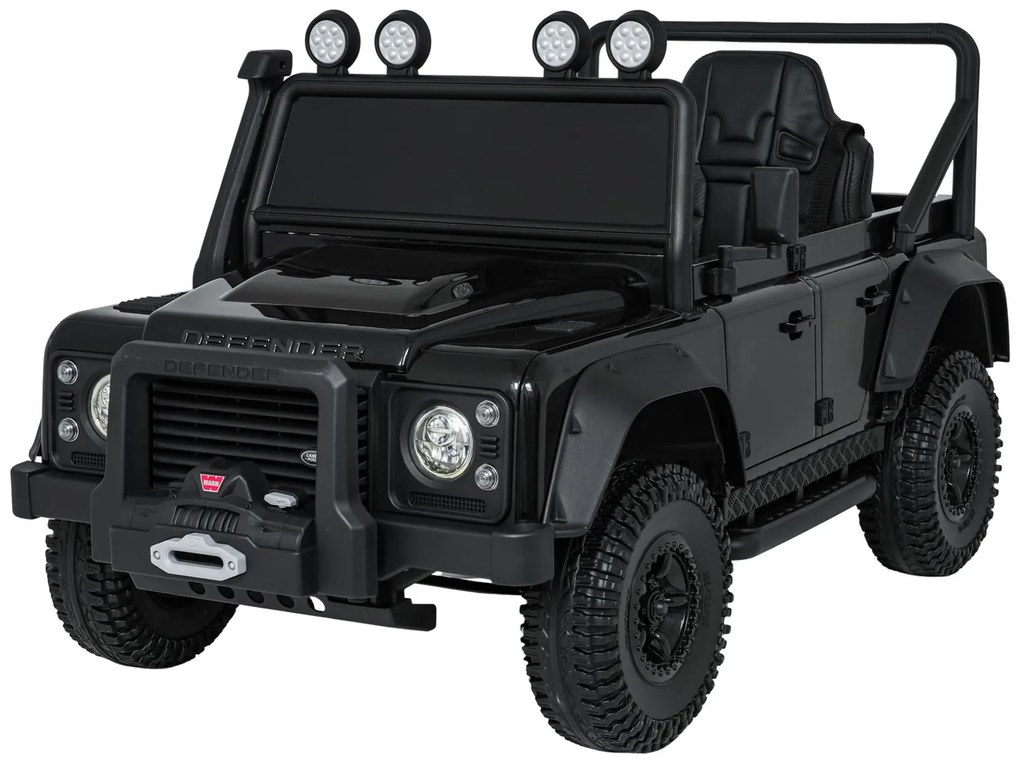 Jipe elétrico para Crianças 24V Land Rover Defender 110 SVX Concept Rodas Espuma EVA, Assento couro ecológico Preto
