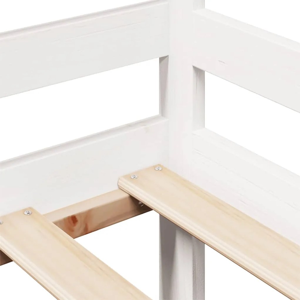 Sofá-cama c/ gavetas 90x190 cm madeira de pinho maciça branco