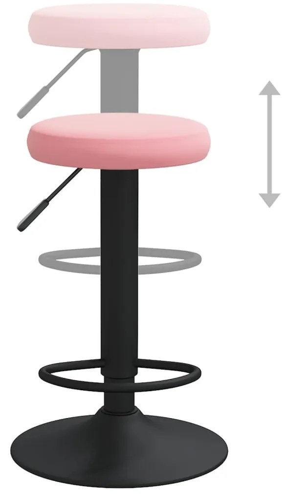 Bancos de bar 2 pcs veludo rosa