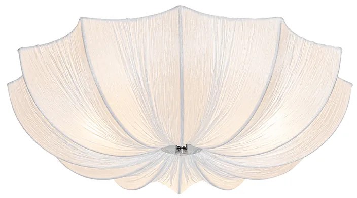 Candeeiro de teto design branco seda 52 cm 3-luzes - Plu Design