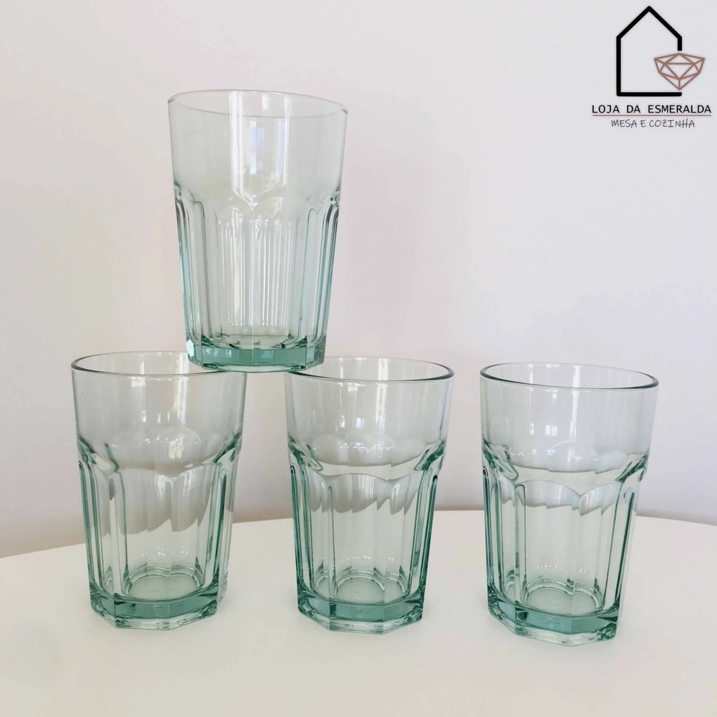 Conjunto 4 Copos | Vidro | Verde