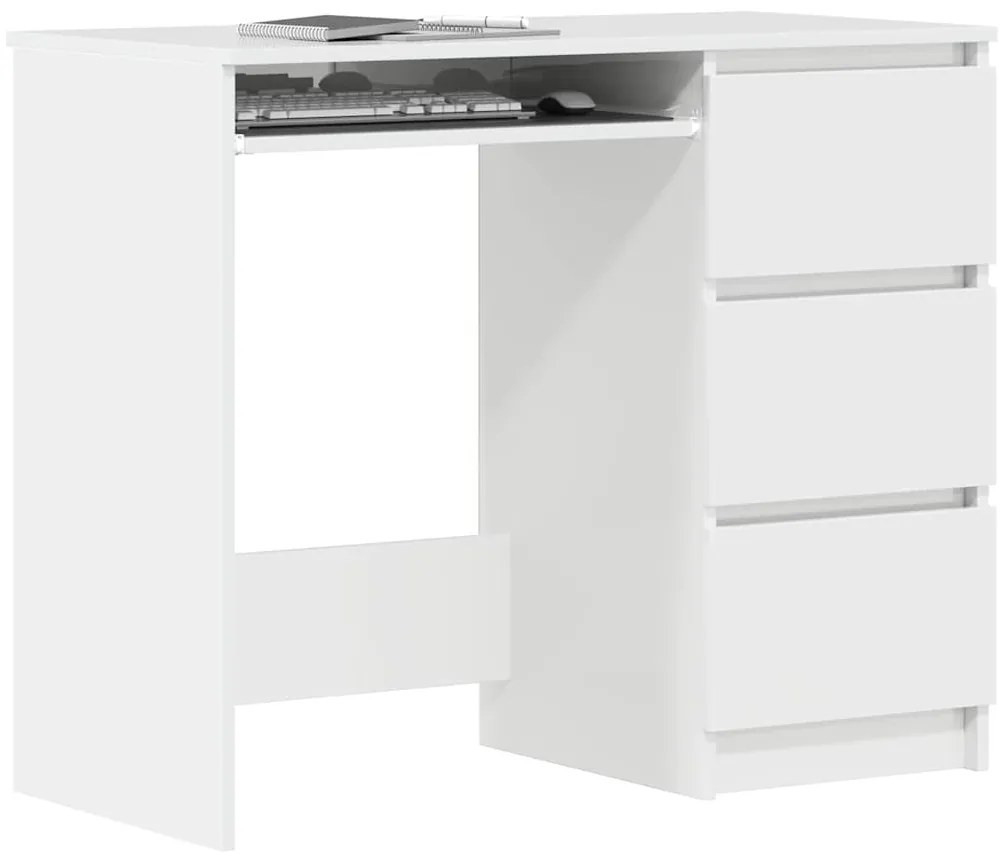 Secretária 90x45x76 cm derivados de madeira branco brilhante