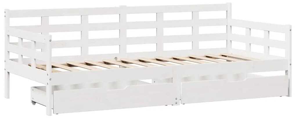 Sofá-cama com gavetas 80x200 cm madeira de pinho maciça