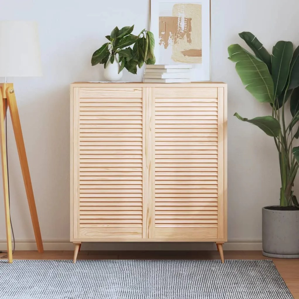 Portas de armário 2 pcs com design de persiana pinho maciço