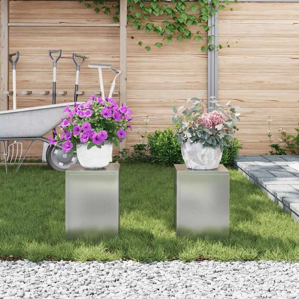Suportes para Plantas Externos Pilar 2 pcs 24x24x35 cm Aço Galvanizado