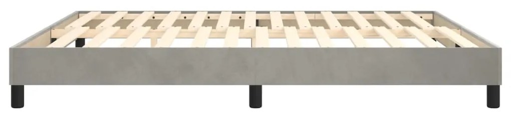 Estrutura de cama sem colchão 160x200 cm veludo cinzento-claro
