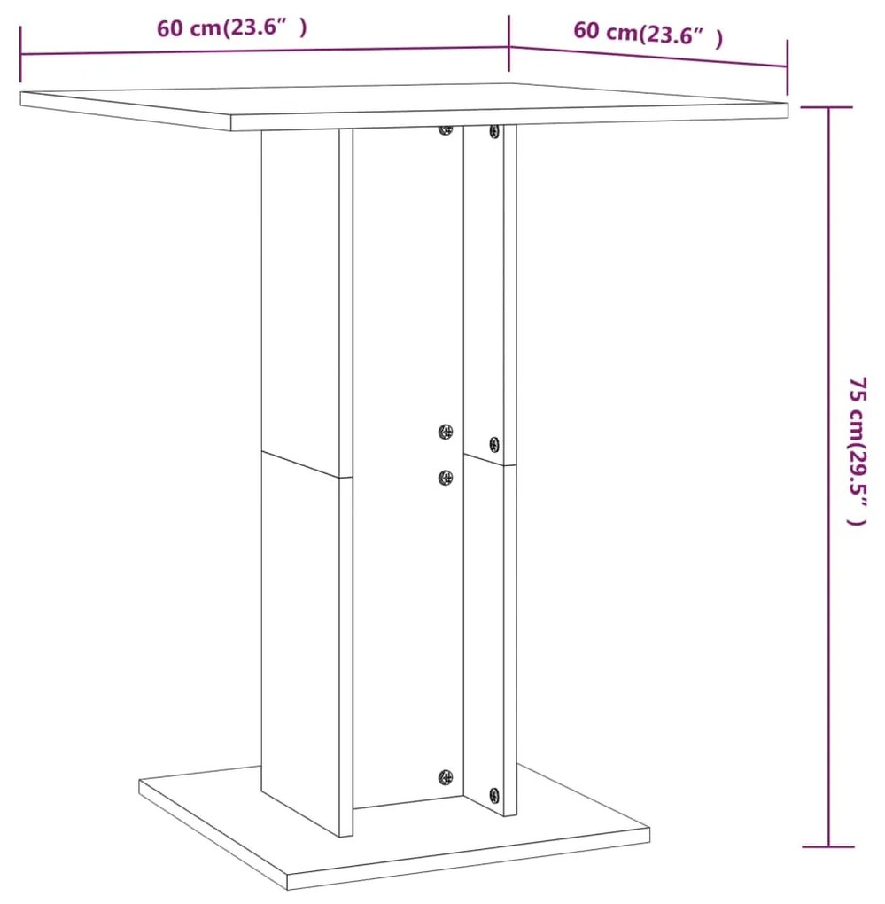 Mesa bistrô 60x60x75 cm contraplacado branco