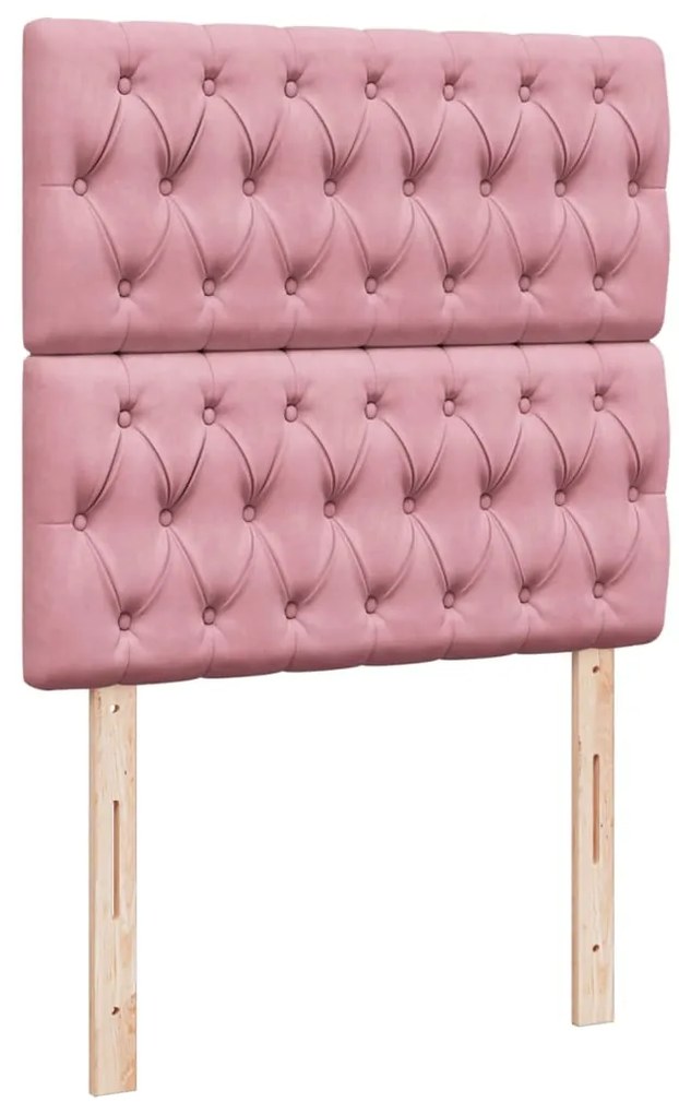 Cama com molas/colchão 90x200 cm veludo rosa