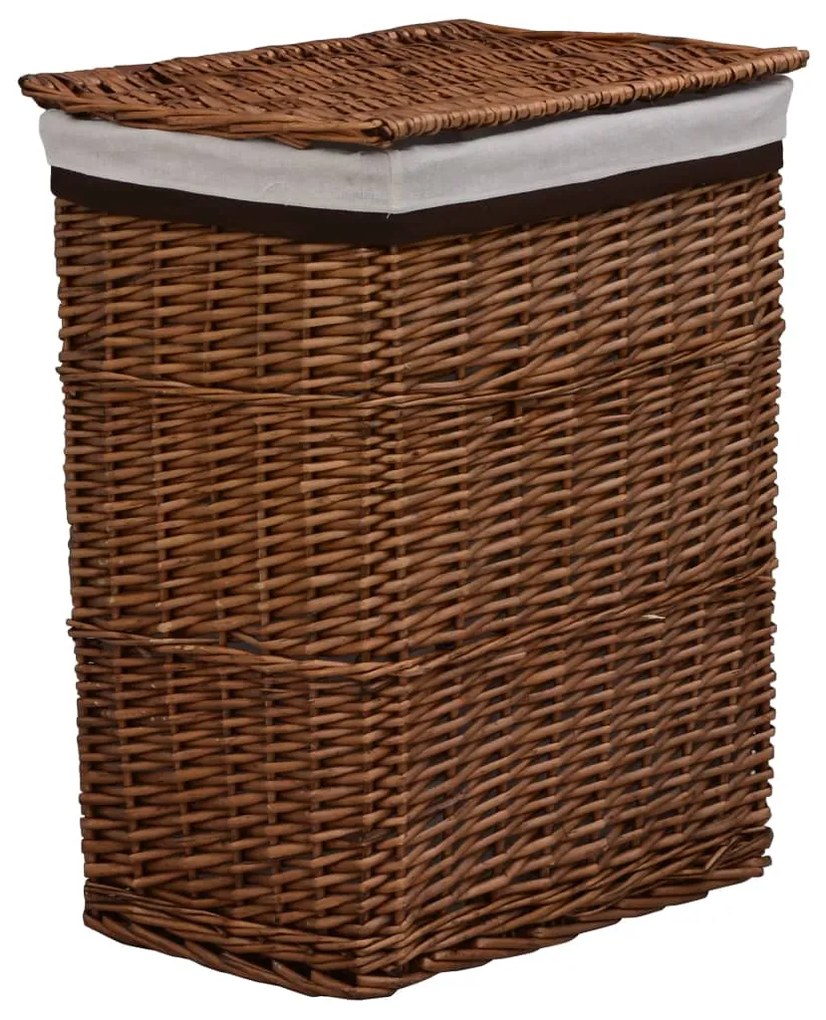 Cesto de roupa suja empilhável salgueiro castanho