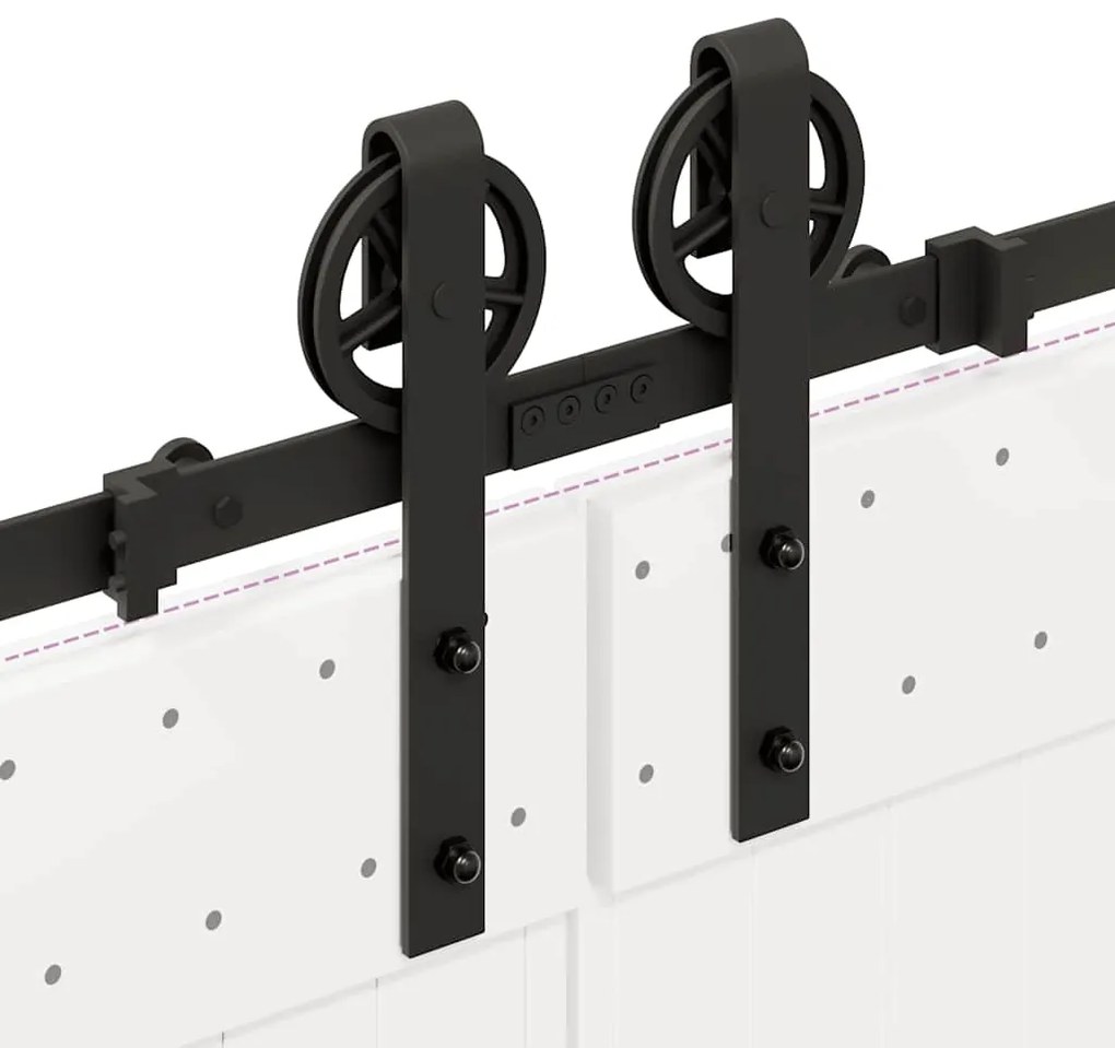 Kit de ferragens para porta deslizante 400 cm aço preto