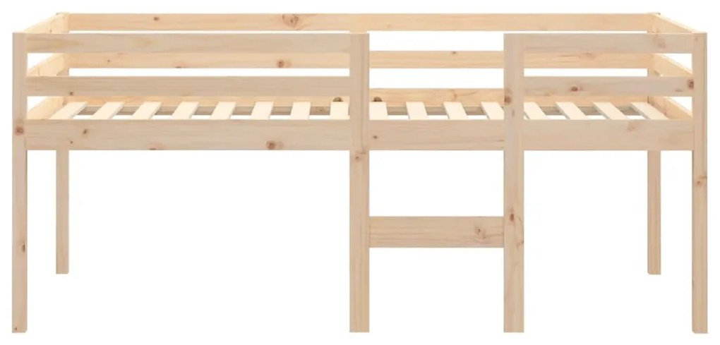 Cama alta 90x190 cm madeira de pinho maciça