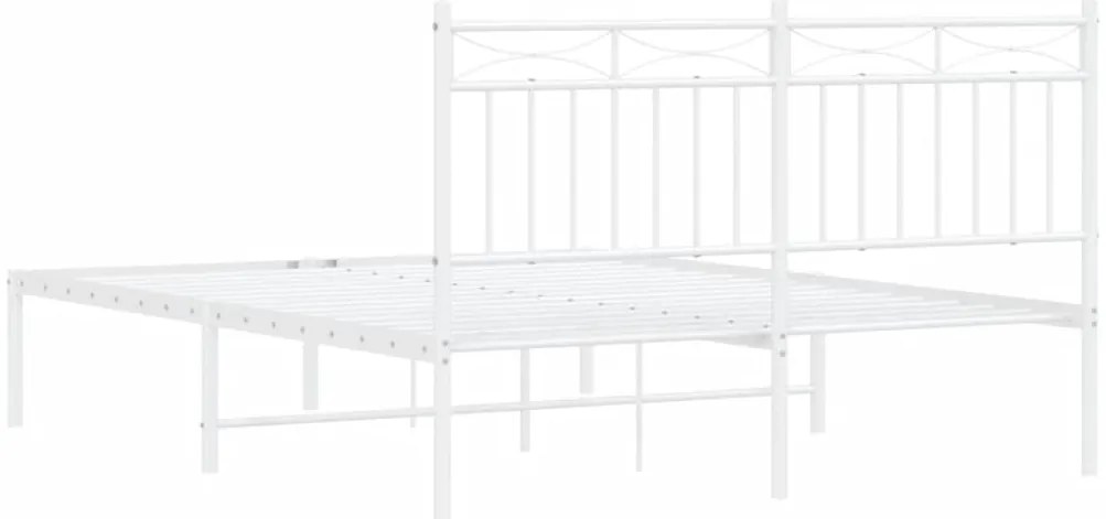 Estrutura de cama com cabeceira 140x200 cm metal branco