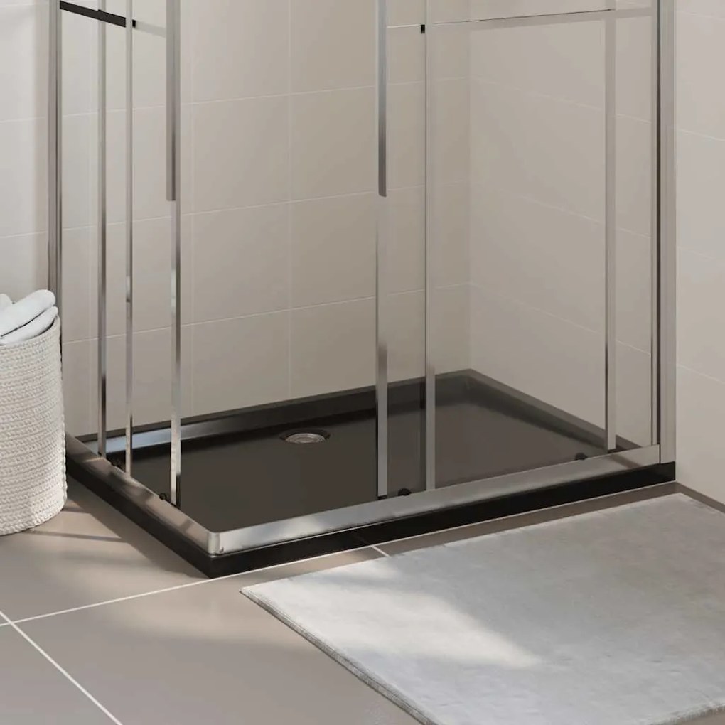 Base de chuveiro retangular 80x120 cm ABS preto