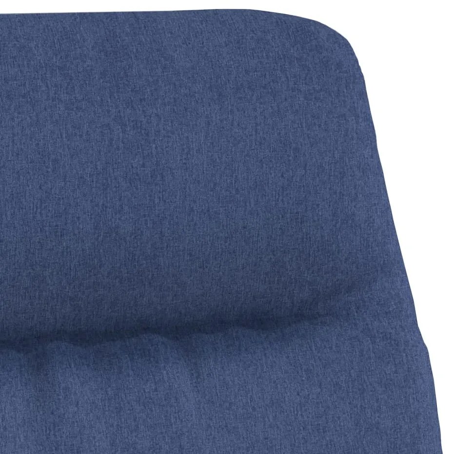 Cadeira de descanso com apoio de pés tecido azul