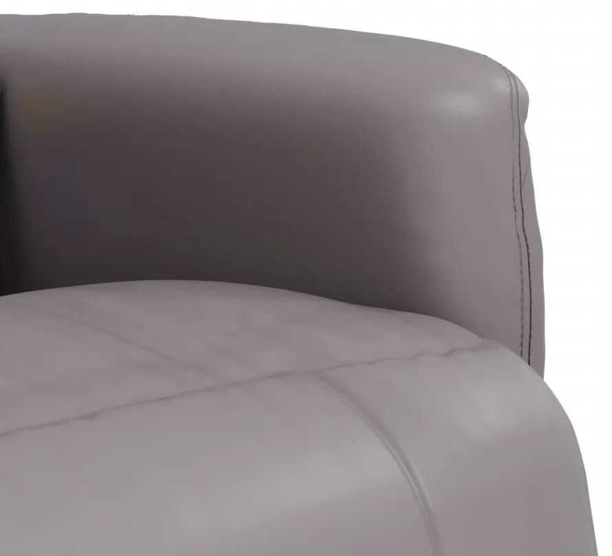 Cadeira massagens reclinável c/apoio pés couro artificial cinza