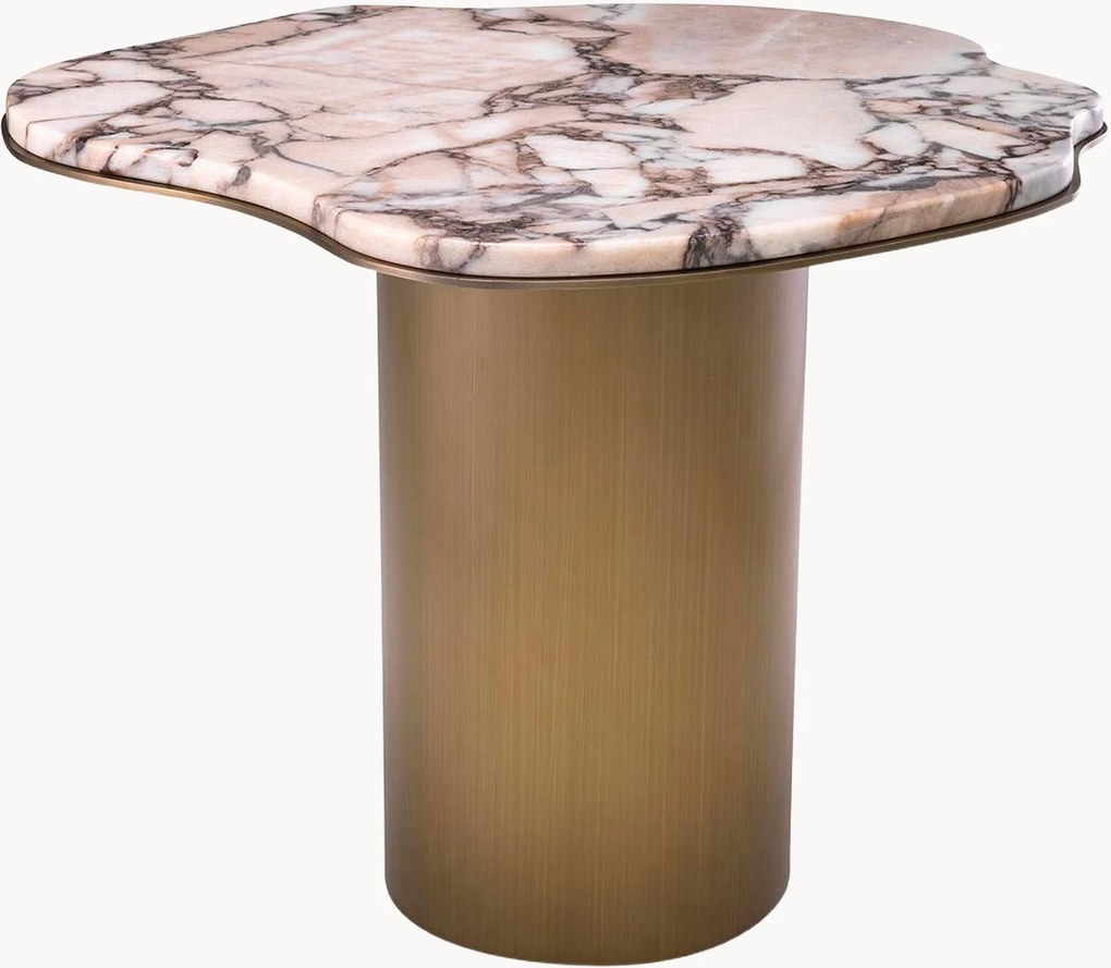 Mesa de apoio com forma orgânica e tampo de mármore Shapiro