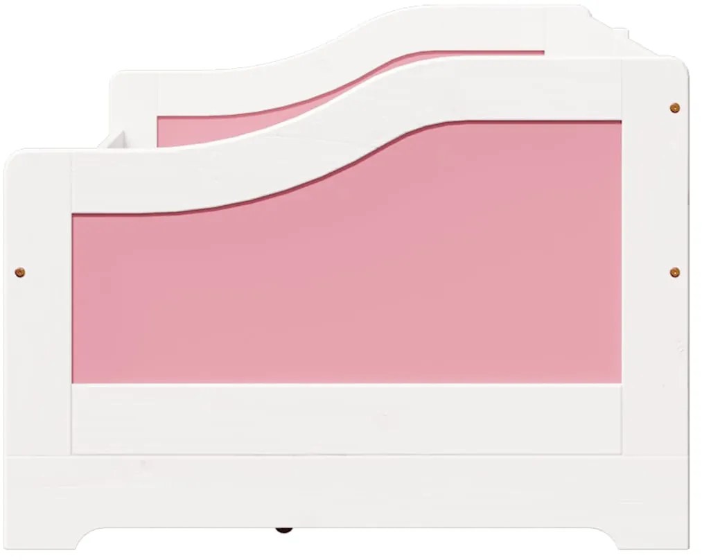 Sofá-cama com 3 gavetas sem colchão 90x200 cm IRUN branco&rosa