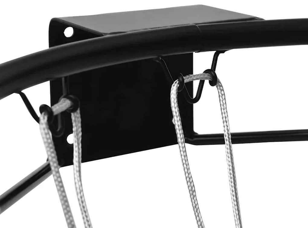 Cesto de basquetebol 45 cm aço preto