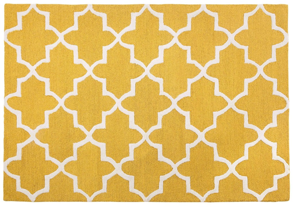 Tapete de lã amarela 160 x 230 cm SILVAN Beliani