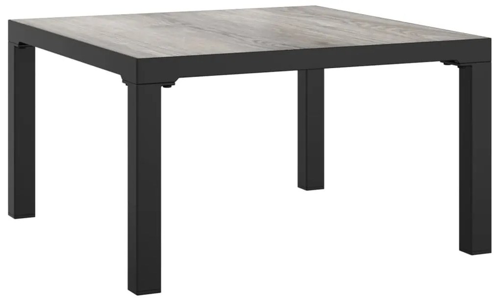 4 pcs conjunto lounge de jardim vime PE preto e cinzento