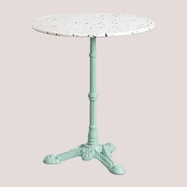 Mesa de bar redonda de Terrazzo (Ø60 cm) Volutto Ilha Paraíso Verde - Sklum