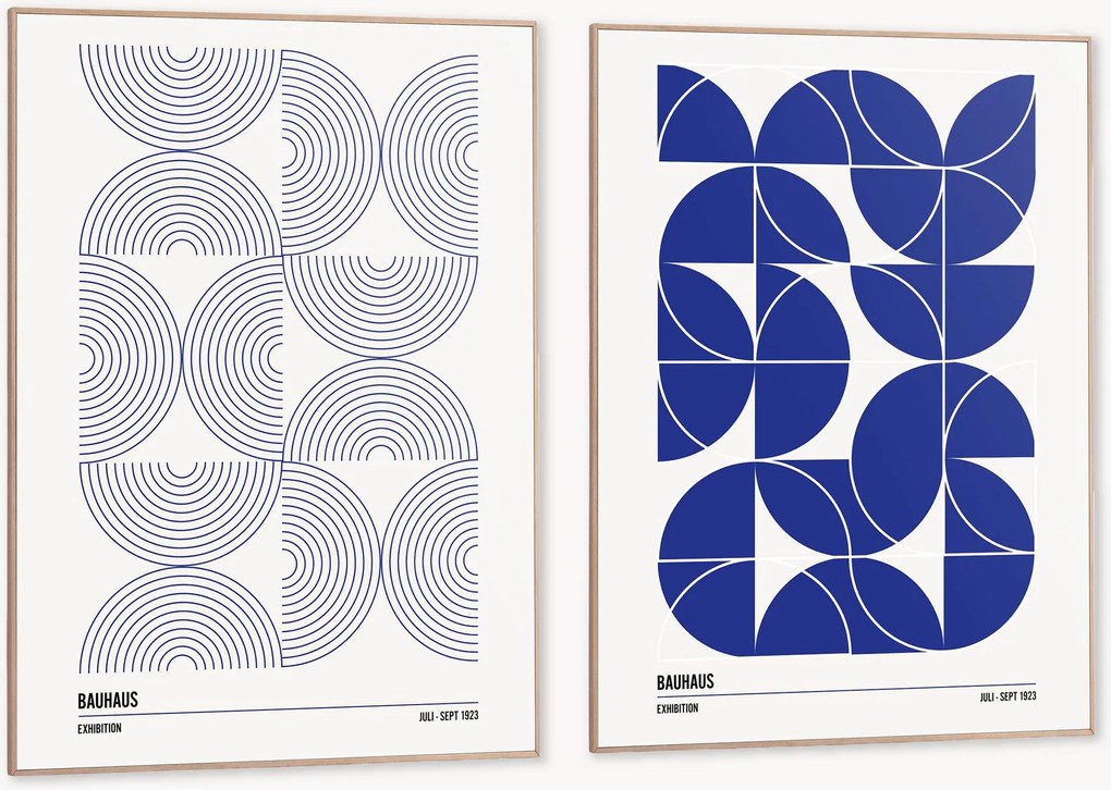 Impressões digitais emolduradas Bauhaus Shapes, conjunto de 2
