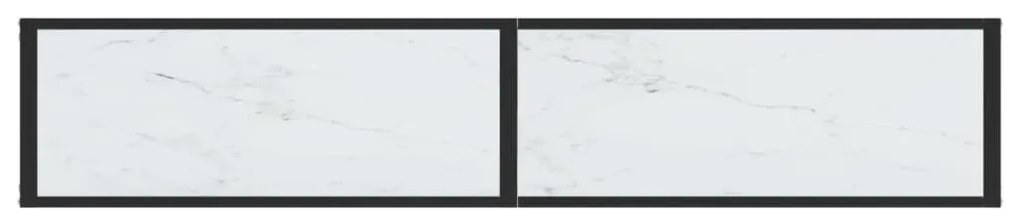 Mesa consola mármore branco 180x35x75,5 cm vidro temperado