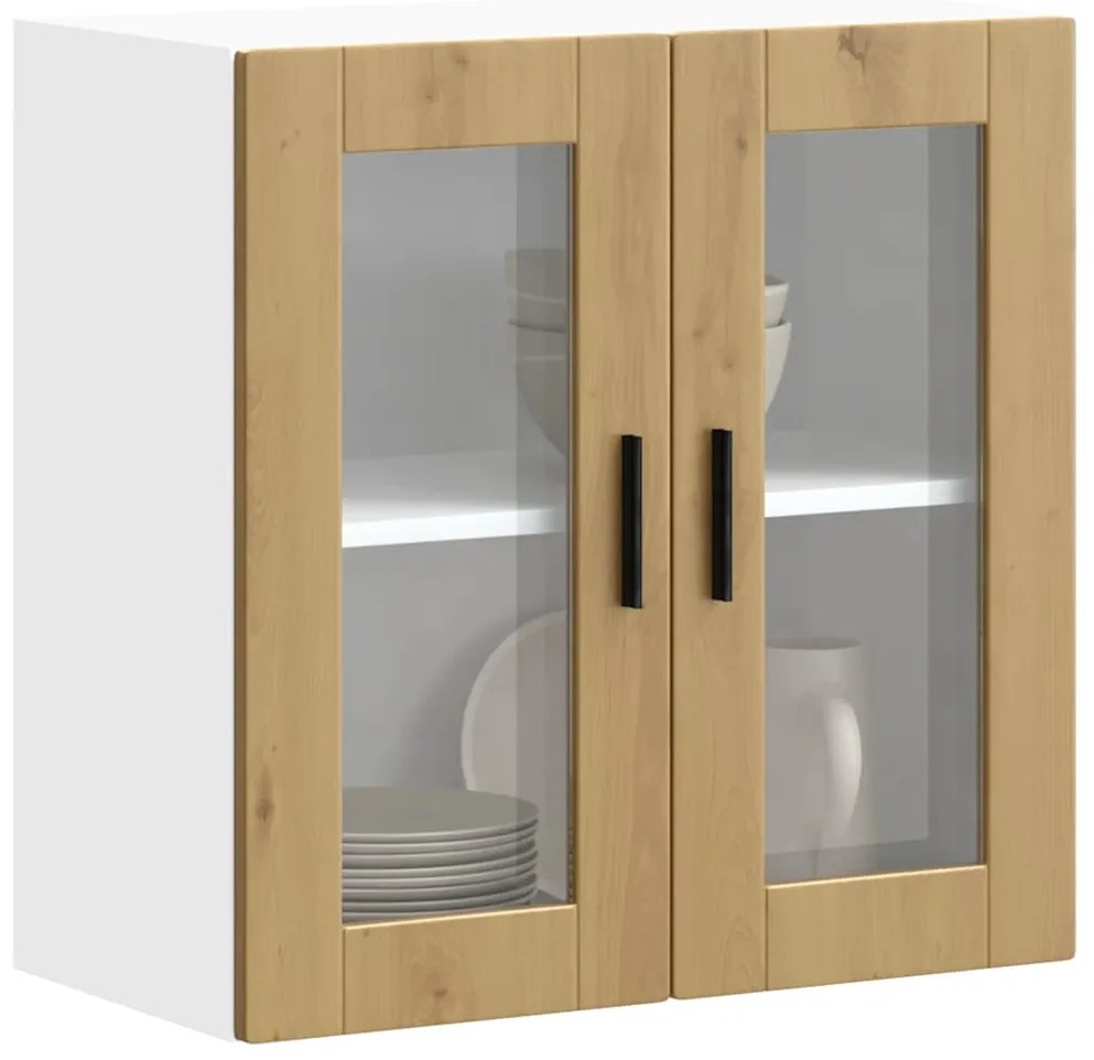 vidaXL Armário de parede cozinha porta vidro Porto carvalho artesanal