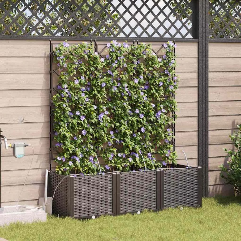 Jardineiras de Jardim 1 pc Castanho 120 x 40 x 142 cm Plástico