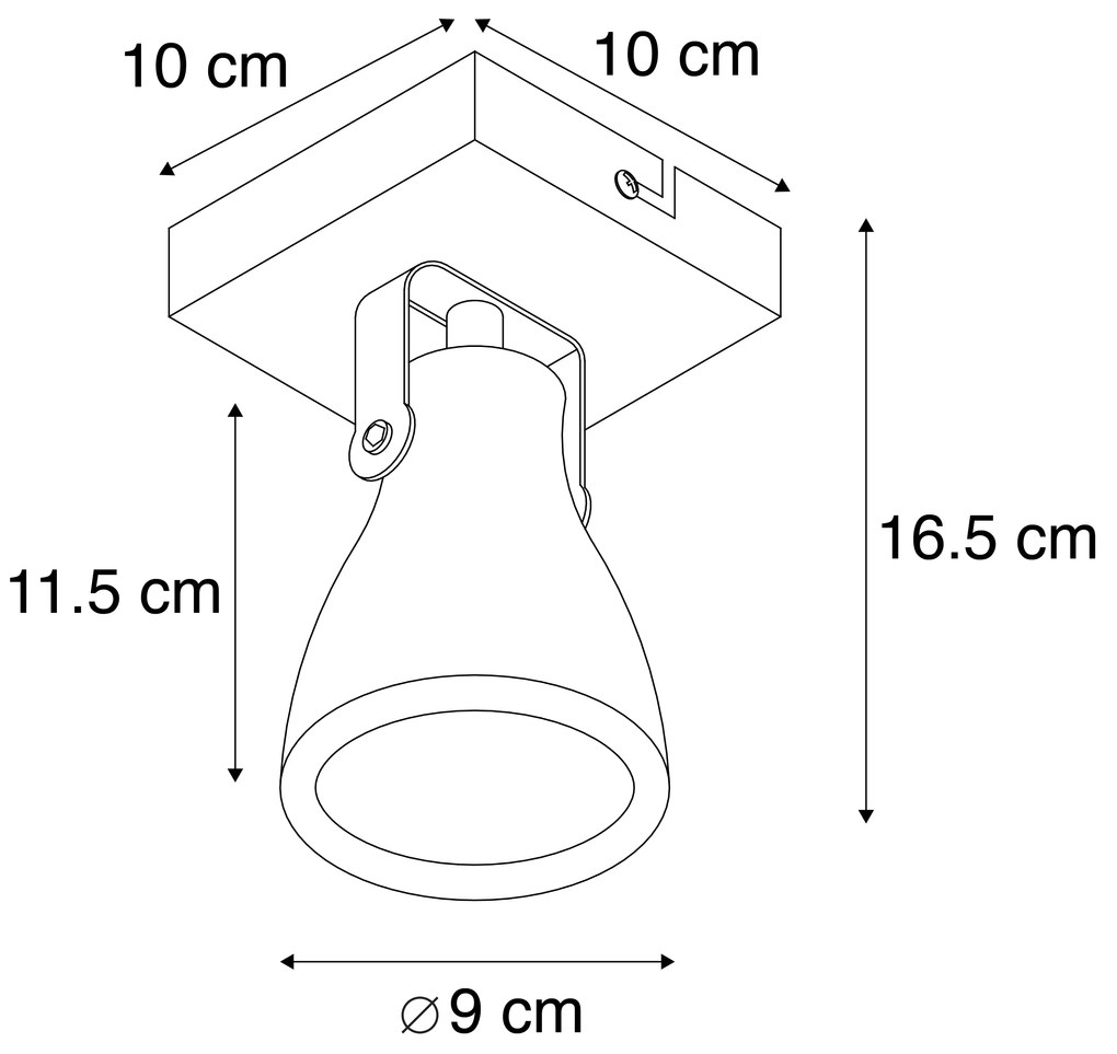 Foco industrial cinzento betão 1-luz - CRETO Moderno