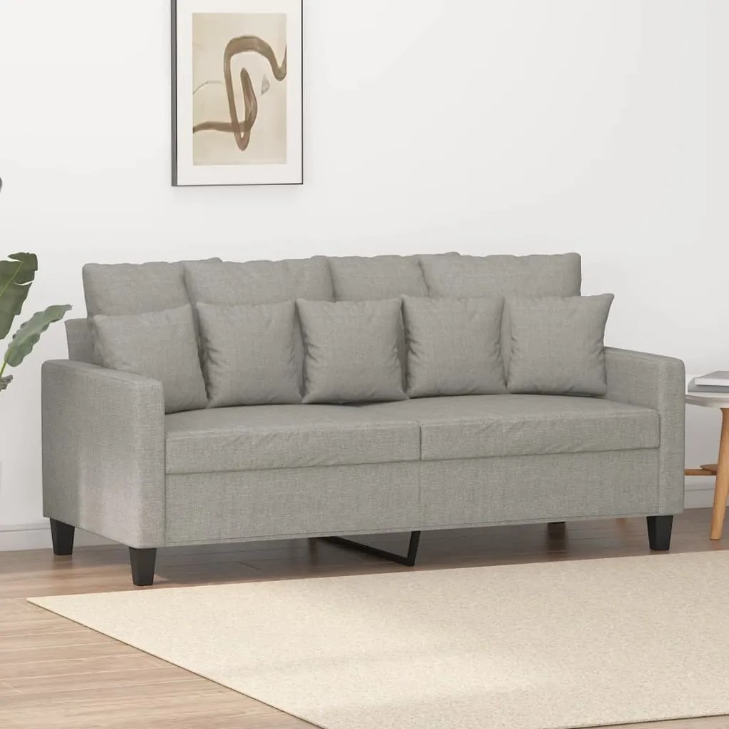 vidaXL Sofá de 2 lugares em tecido 140 cm cinzento-claro