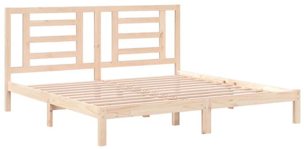 Cama sem colchão 200x200 cm madeira de pinho maciça