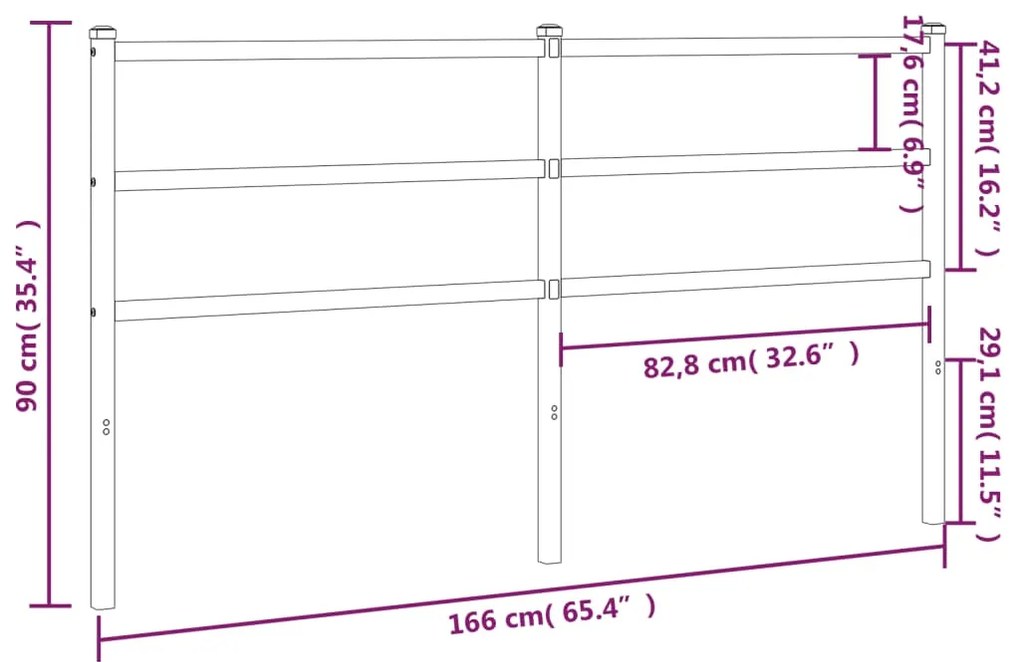 Cabeceira de cama 160 cm metal branco