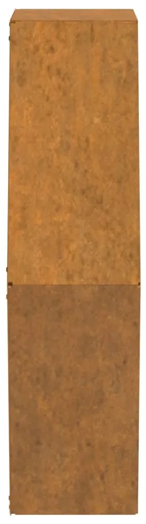 Vasos/floreiras de parede 2 pcs aço corten cor enferrujado