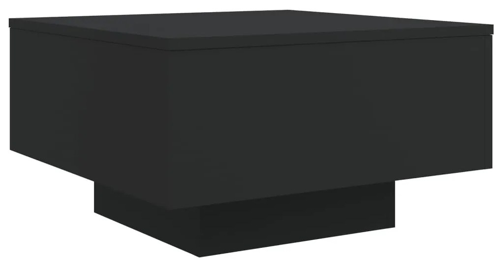 Mesa de centro com luzes LED 55x55x31 cm preto